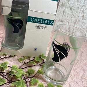 Green and Black Calla Lily Glasses